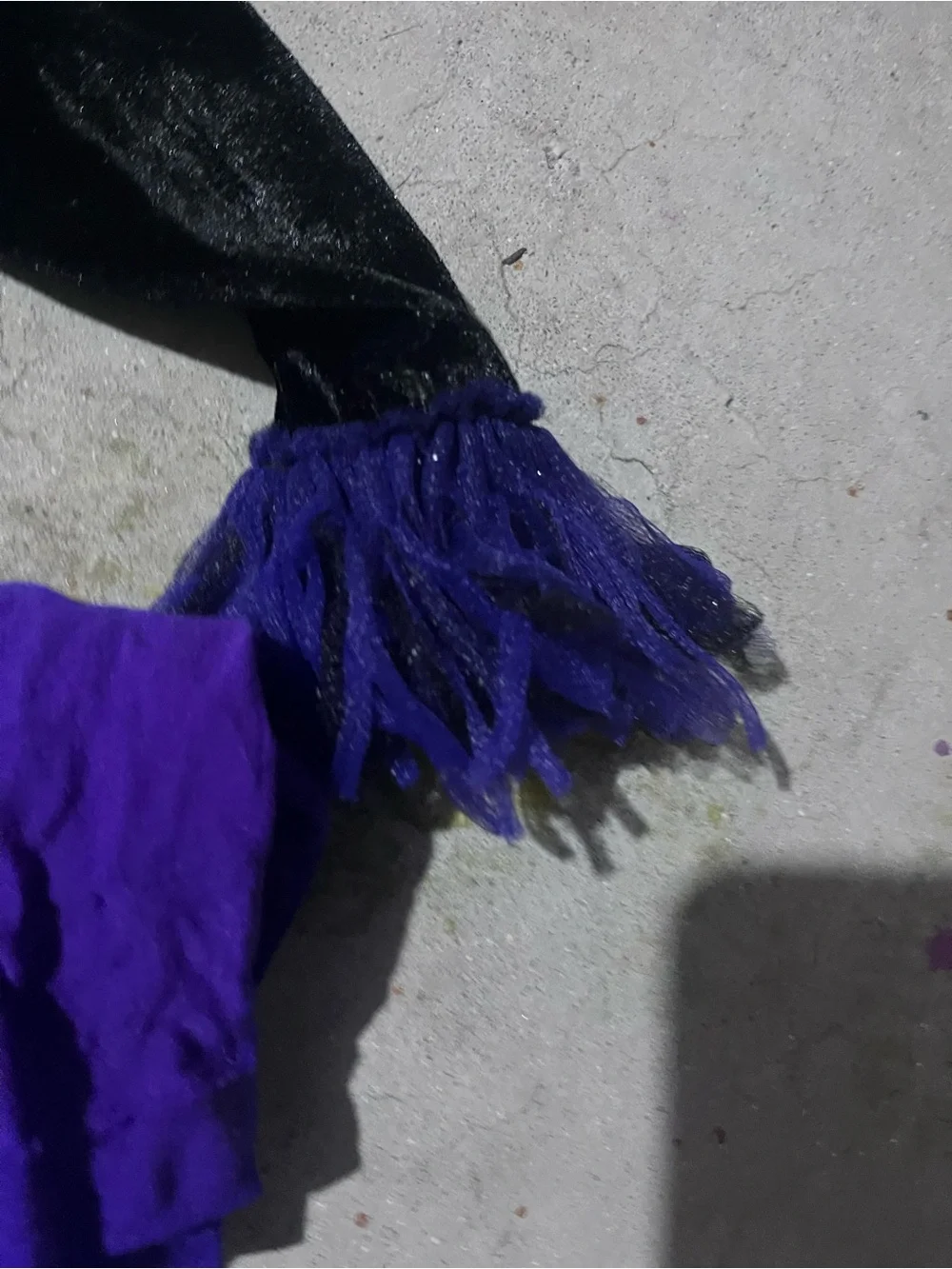 Spirit Black and Purple Girls Witch Costume with Striped Tights
